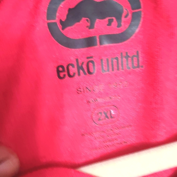 Ecko Unltd Men's T-Shirt Red Heather Design Graphic V-Neck EO13k1089B Sz 2XL - Picture 5 of 7